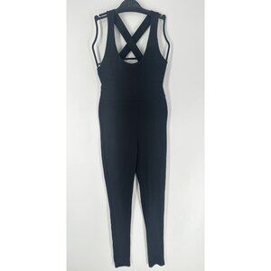 Diosa Open Cross Back Black Stretch Jumpsuit Womens S NWT